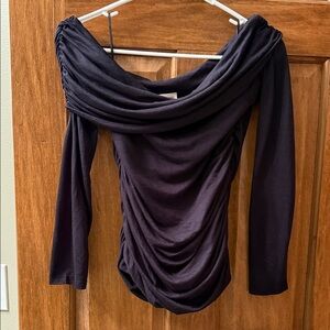 Abercrombie & Fitch Black Ruched Off-Shoulder Blouse